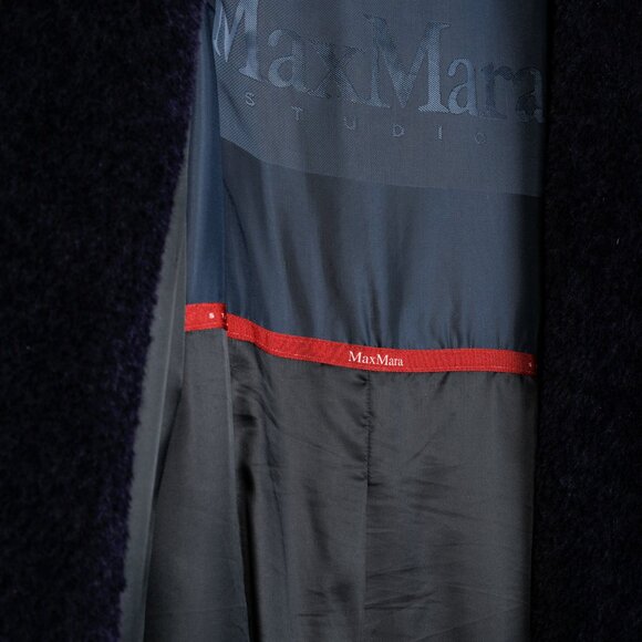 Max Mara Studio Blue Alpaca Coat - Picture 11 of 15